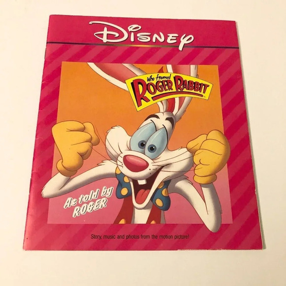 Vtg 1990 Who Framed Roger Rabbit  as Told by Roger Disney Book - Picture 1 of 15